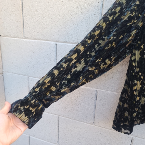 Sezane | Loubna Jacquard Velvet Blouse Size FR 34 US 2 - Picture 6 of 13